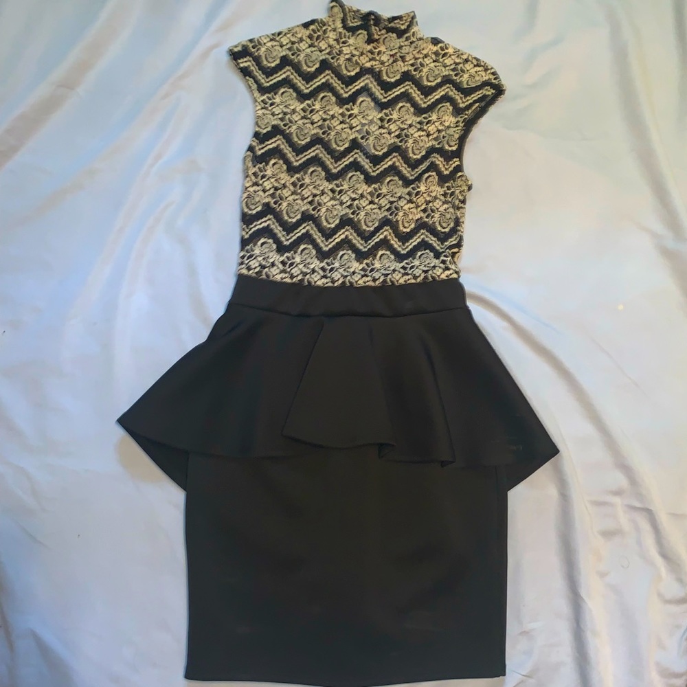 Black sheer top dress